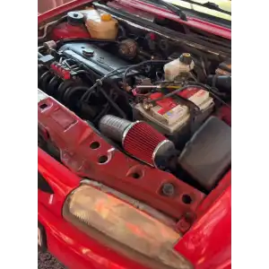 Ford Escort Uyumlu Spor Açık Hava Filtresi Krom Başlı Kırmızı Renk