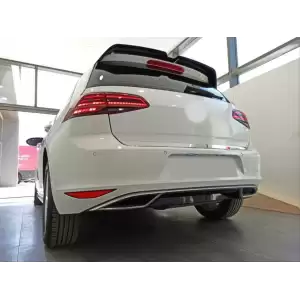 Golf 7 2013-2017 Uyumlu Arka Difüzör Parlak Siyah Krom Uçlu