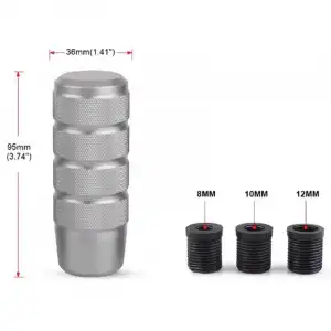 Gri Baklalı Vites Topuzu Metal-Spor Araçlar İçin 9.5cm Renkli Şık Tasarım