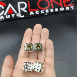 Gri Renk Zar Sibop Kapakları-4lü Set-Sert Plastik Üzerine Parlak Kromaj Kaplama