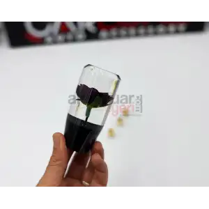 Güllü Vites Topuzu Mor Çiçekli Şeffaf Vites Topuzu İthal Ürün