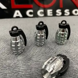 Gümüş/Krom Renk El Bombası Sibop Kapakları Parlak Malzeme