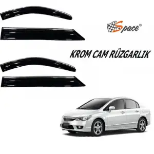 Honda Civic Fd6 Kasa 2006-2011 Kromlu Cam Rüzgarlığı A+ Yeni Dizayn