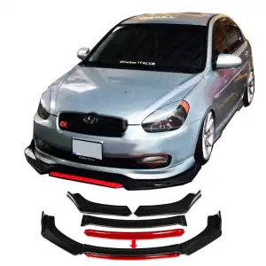 Hyundai Accent Era Uyumlu Ön Lip kırmızı Renkli 4 Parça - A+ Ürün - Dayanıklı Malzeme