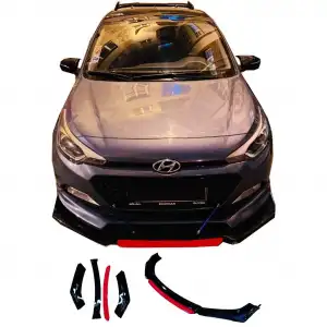 Hyundai İ20 Uyumlu Ön Lip Kırmızı Renkli 4 Parça - A+ Ürün - Dayanıklı Malzeme