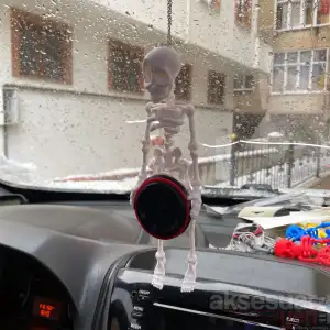 İskelet Ayna Süsü Bas Tutan Beyaz Renk Zincirli A+ Ürün