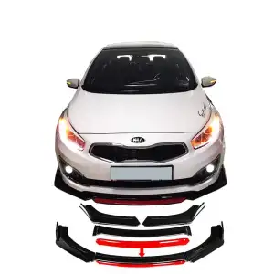 Kia Ceed Uyumlu Ön Lip kırmızı Renkli 4 Parça - A+ Ürün - Dayanıklı Malzeme