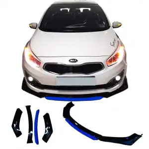 Kia Ceed Uyumlu Ön Lip mavi Renkli 4 Parça - A+ Ürün - Dayanıklı Malzeme
