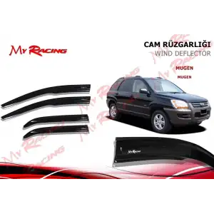 Kia Sportage 2003-2009 4lü Mugen Sport Cam Rüzgarlğı / Carlone / A+ Ürün