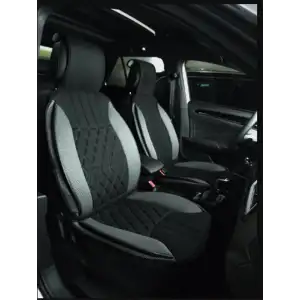 Lüx Oto Koltuk Minderi Full Set Takım - Siyah/Gri Renk Takmatik Pratik