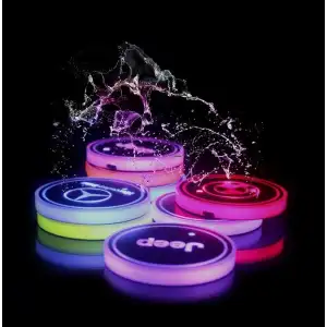 Mercedes Ledli Işıklı Bardaklık Altı - Usb Şarjlı - RGB Modlu -