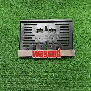 Motorsiklet Plakalık Wasted Lazer Kesim 3D Kabartmalı Model Motor Plakalığı