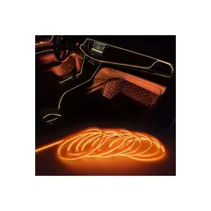 Neon İp Fitil Turuncu - Işıklı Torpido Fitili Neon İp - 2 Metre Araç İçi Torpido ledi