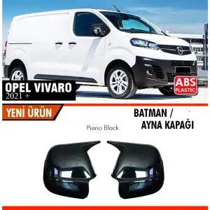 Opel Vivaro 2021+ Uyumlu Yarasa Batman Ayna Kapağı Piano Black