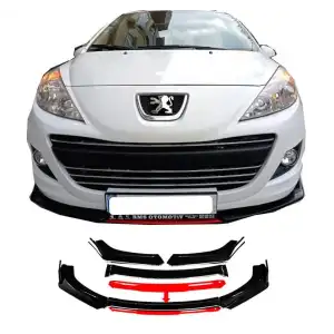 Renault Clio 5 Uyumlu Ön Lip kırmızı Renkli 4 Parça - A+ Ürün - Dayanıklı Malzeme