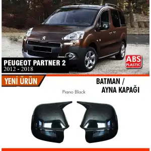 Peugeot Partner Tepee 2012-2018 Uyumlu Yarasa Batman Ayna Kapağı Piano Black