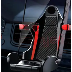 Recaro Yarış Koltuk Tipi Karbon Görünümlü Kırmızı Telefon Tutucu – Araç İçin Sport Stil