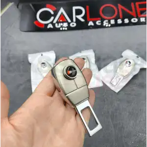 S Line Amblemli Bej Renk Metal Emniyet Kemer Yükseltici Rahatlatıcı Toka 2 Adet