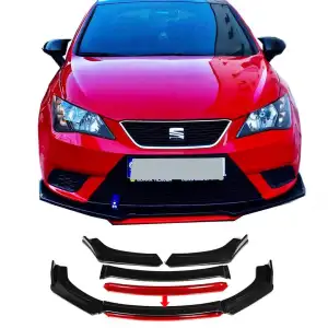 Seat İbiza Uyumlu Ön Lip kırmızı Renkli 4 Parça - A+ Ürün - Dayanıklı Malzeme