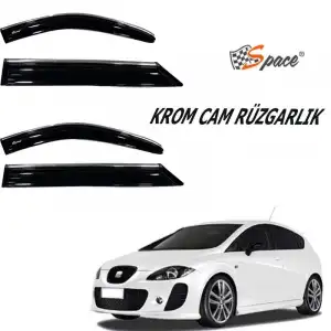Seat Leon 2004-2010 4lü Kromlu Cam Rüzgarlığı A+ Yeni Dizayn