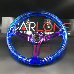 Şeffaf Mavi Direksiyon Momo 35cm Kabarcıklı Direksiyon A+ Süper Ürün