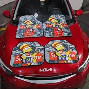 Simsın Desen Araç İçi Halı Paspas-Kaydırmaz Taban-Universal Her Araca Uyumlu-Yıkanabilir