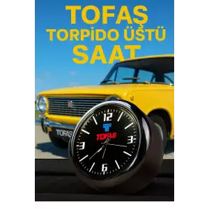 Tofaş Amblemli Torpido Üstü Retro Saat-Reflektörlü Akrep-Yelkovan-Şık Tasarım