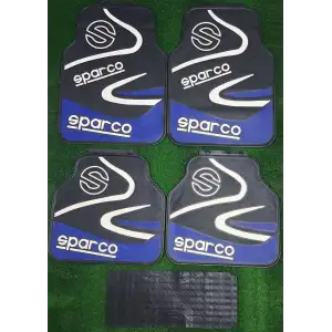 Üniversal Sparco Mavi Latex Kauçuk-5 parça-Paspas-Kaydırmaz Taban-1.Sınıf İthal Ürün