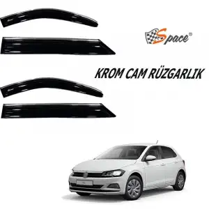 Volkswagen Polo 2019-2021 Kromlu Cam Rüzgarlığı A+ Yeni Dizayn