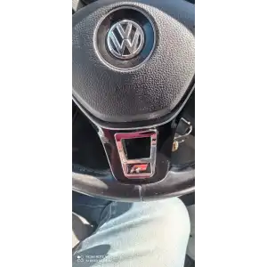 Volkswagen R-line Direksiyon Logosu - SiyahKırmızı - Geçmeli Model