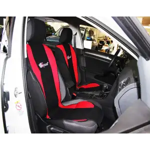 Yazlık Terletmez Oto Koltuk Minderi Kırmızı- Fileli Kumaş Kalın Malzeme A+Kalite