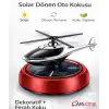 Güneş Enerjili Dönen Helikopter Araba Kokusu Kırmızı Renk -Torpido Üstü Dekoratif Oto Kokusu