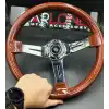 Nardi Model Ahşap Direksiyon Premium Model Çizgili Krom 3 Kollu