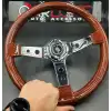 Nardi Tip Ahşap Direksiyon Premium Model Delikli Krom 3 Kollu