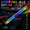 Araç İçi Müzik Ritmine Duyarlı RGB Ekolayzer LED Işık Çubuğu Bataryalı (1 ADET)