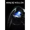 Araç İçi Işıklı Seramik Küllük Bardaklıklı Havalandırma Tip Kapaklı Mavi Renk Işıklı