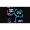 Audi Ledli Işıklı Bardaklık Altı - Usb Şarjlı - RGB Modlu -