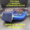 Fiat Egea 1.4 Benzinli Krom Borulu Spor Açık Hava Filtre Seti -Boru Çapı 7,6cm-Uzunluk 23cm