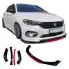 Fiat Egea Uyumlu Ön Lip Kırmızı Renkli 4 Parça - A+ Ürün - Dayanıklı Malzeme