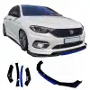 Fiat Egea Uyumlu Ön Lip Mavi Renkli 4 Parça - A+ Ürün - Dayanıklı Malzeme