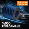 Ford Focus 3 Uyumlu Araca Özel Spor Açık Hava Filtresi Mavi Renk İthal Ürün Yüksek Performans