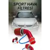 Mitsubishi Lancer Krom Borulu Spor Açık Hava Filtre Seti -Boru Çapı 7,6cm-Uzunluk 23cm