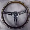 Nardi Ahşap Direksiyon-Çap: 35cm-1. Sınıf Lüx Ahşap Direksiyon-Beyaz Şeritli