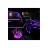 Neon İp Fitil Mor - Işıklı Torpido Fitili Neon İp - 2 Metre Araç İçi Torpido ledi