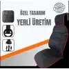 Oto Koltuk Minderi Ortopedik Kalın Süngerli Ön 2 Koltuk Siyah (Kırmızı Kenar) Araç Koltuk Koruyucu Kılıf