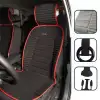 Oto Koltuk Minderi Ortopedik Kalın Süngerli Ön 2 Koltuk Siyah (Kırmızı Kenar) Araç Koltuk Koruyucu Kılıf