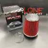 Performans Artırıcı Spor Açık Hava Filtresi 6.35cm Kırmızı Renk Krom Detay Dar Stilli