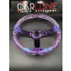 Şeffaf Epoksi Direksiyon Momo 35cm Kabarcıklı Direksiyon Mor Renk