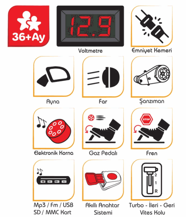 Pilsan Apache 12 V Kumandalı Akülü Araba
