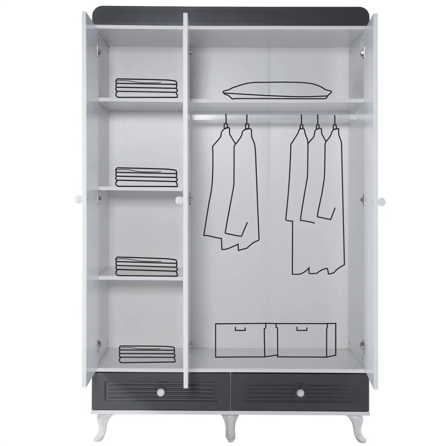 2KA Aqua Fame 3 Kapılı Dolap